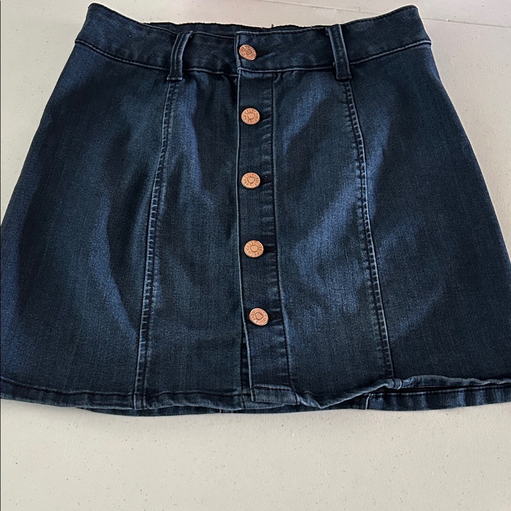 Celebrity Pink Dark Indigo Button-Up Mini Skirt
